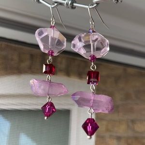 Earrings handcrafted with genuine stones